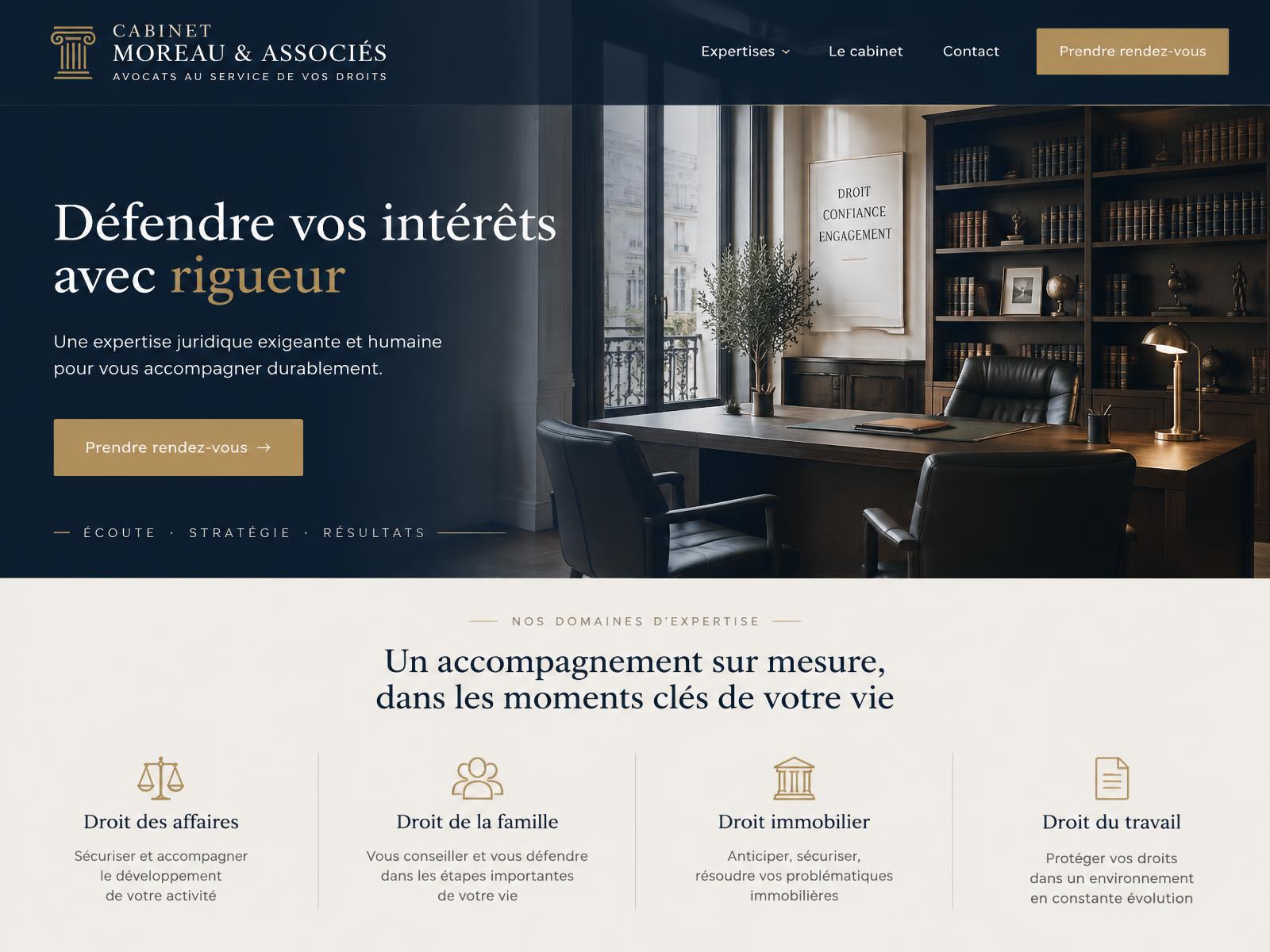 Page d'accueil du Cabinet Moreau & Associés