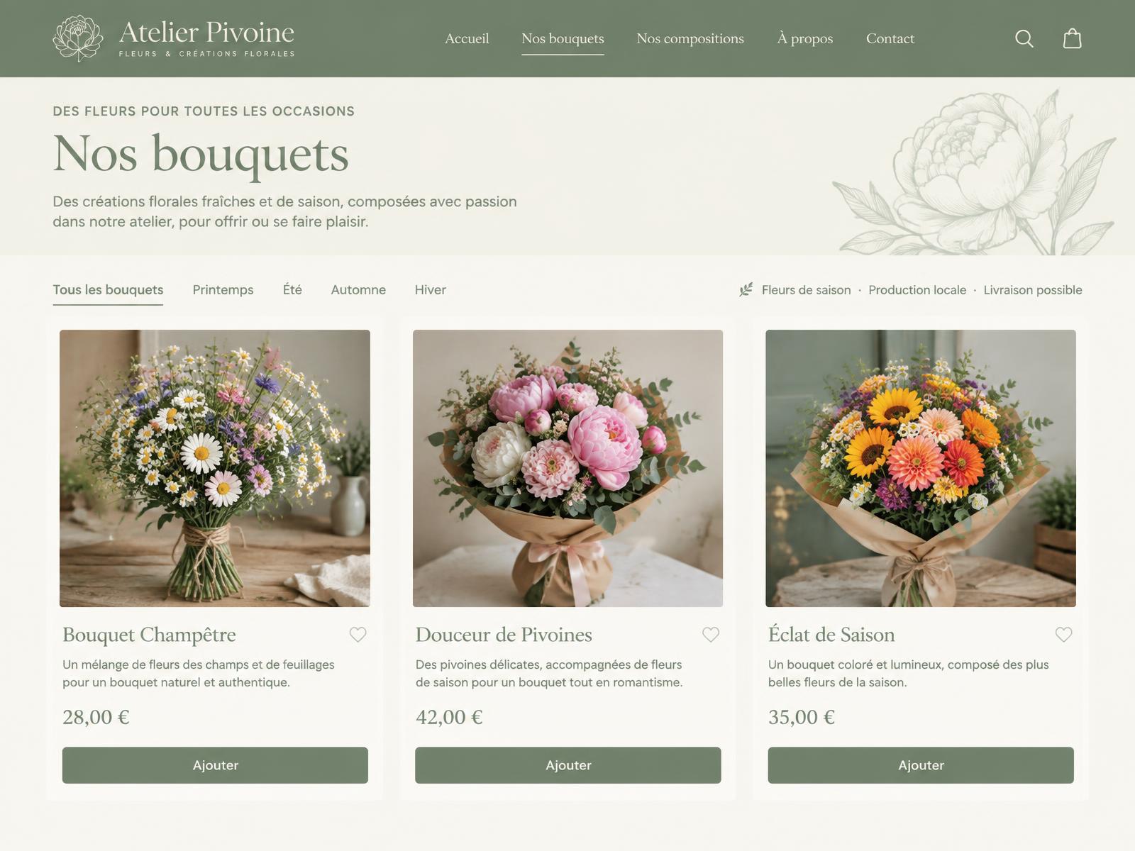 Catalogue des bouquets