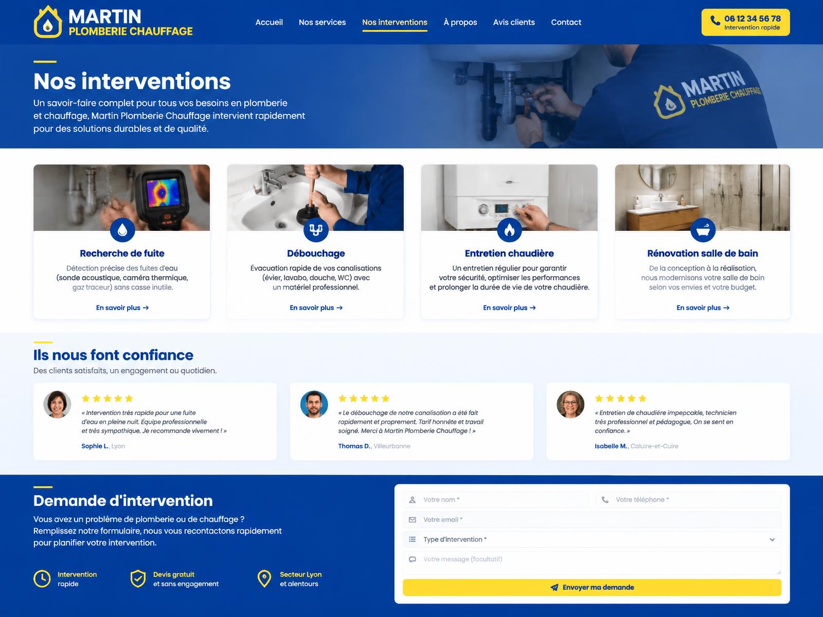 Interventions et avis clients